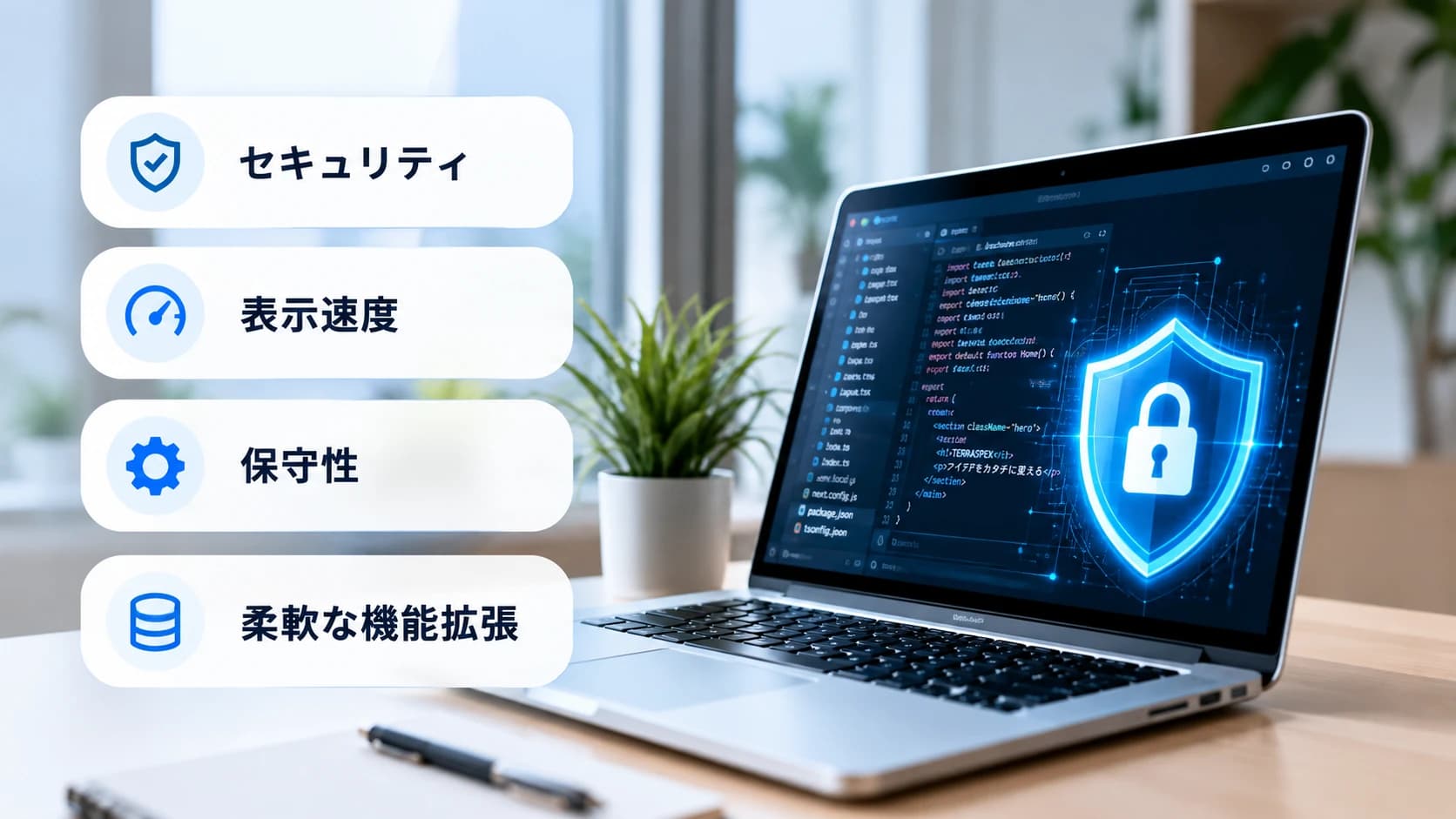 セキュリティ・表示速度・保守性・柔軟な機能拡張